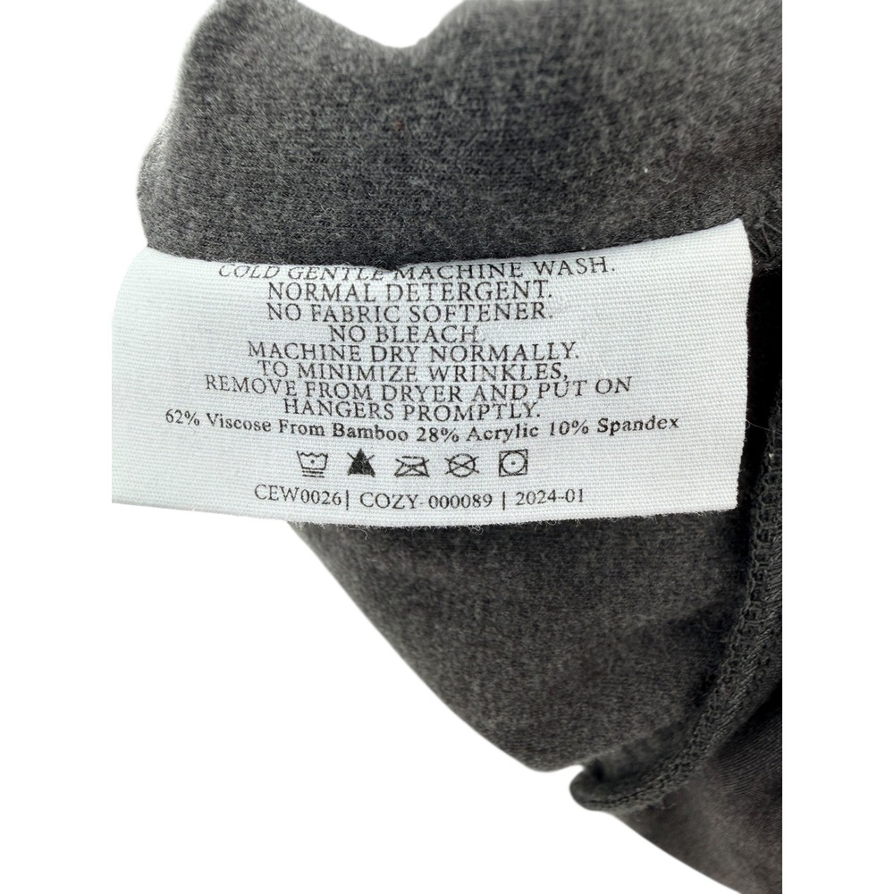 Cozy Earth Hoodie Small Gray Brushed Bamboo Ultra Soft Breathable Pullover - Picture 3 of 6